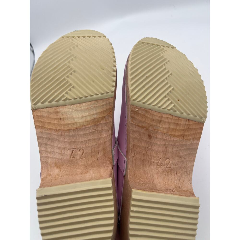 Cape Clogs Pink Leather Wooden Clogs - Picture 4 of 5